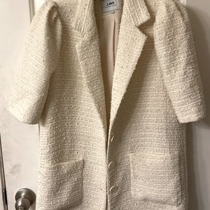 Cute ivory tweed blazer suit